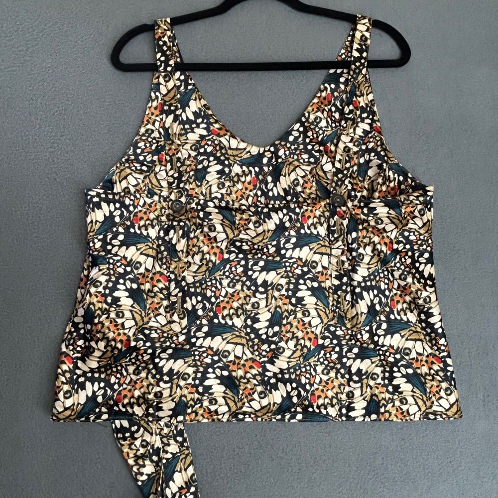 Wildfang Cami Womens XL Black Butterfly The Empower Satin Tank Top NWT